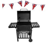 XL BBQ Smoker Charcoal Barbecue Grill Portable Outdoor & Union Jack Flag Bunting