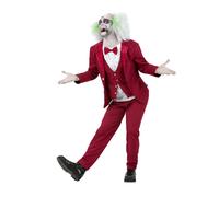 Smiffys Beetlejuice Groom Adult Costume Red Jacket with Mock Shirt and Waistcoat Bow Tie and Trousers Officially Licensed Warner Brothers Halloween Ideal for Matching Family Costumes
