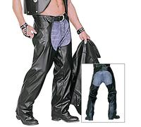 xL Biker Chaps Black Leatherlook Costume Extra Large for Wild West Cowboy Fancy Dress