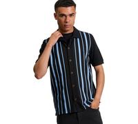 (XL, Black) Ben Sherman Mens Button Through Stripe Short Sleeve Polo Shirt