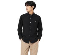 (XL, Black) Farah Mens Vintage Oxford Long-Sleeved Button-Down Shirt