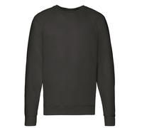 (XL, Black) Fruit of the Loom Unisex Adult Lightweight Raglan Sweatshirt