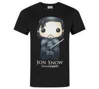 (XL, Black) Game Of Thrones Official Mens Funko Jon Snow T-Shirt