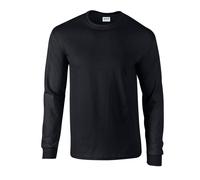 (XL, Black) Gildan Unisex Adult Ultra Plain Cotton Long-Sleeved T-Shirt