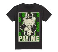 (XL, Black) Monopoly Mens Pay Me T-Shirt