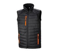 (XL, Black/Orange) Result Mens Black Compass Padded Soft Shell Gilet