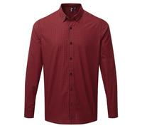 (XL, Black/Red) Premier Mens Maxton Check Long Sleeve Shirt