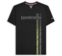(XL, Black/Sage) Lambretta Mens Fade Racing Stripe Short Sleeve T-Shirt