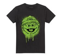 (XL, Black) Sesame Street Unisex Adult Oscar The Grouch Graffiti T-Shirt