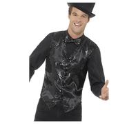 (XL, Black) Smiffys Unisex Adult Sequin Costume Vest