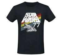 (XL, Black) Star Wars Unisex Adult Classic 77 Falcon T-Shirt