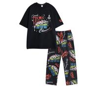 (XL, Black) Toy Story Mens Ooooh, Cosmic Cheese Short-Sleeved Long Pyjama Set