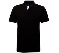 Asquith & Fox Men's Classic Fit Contrast Polo Shirt, Multicolour (Black/White 000), X-Large (Size:XL)