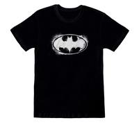 (XL, Black/White) Batman Unisex Adult Distressed T-Shirt