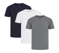 (XL, Black/White/Grey) Reebok Mens Santo T-Shirt (Pack of 3)