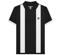 (XL, Black/White) Lambretta Mens Vintage Panelled Polo Shirt