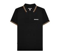 (XL, Black/Wood Ash) Lambretta Mens SS25 Twin Tip Polo Shirt