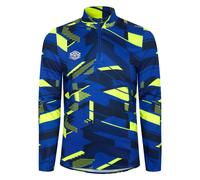 Umbro Mens Premier Graphic Print Warm Up Midlayer - Blue/Yellow - Blue/Yellow - XL