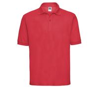 (XL, Bright Red) Russell Mens Polycotton Pique Polo Shirt