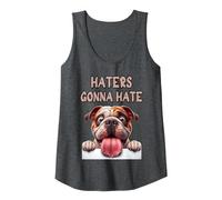 XL Bully Funny Haters Gonna Hate - Pitbull Lovers - Dog Moms Tank Top, Women, Dark Heather Grey, Medium