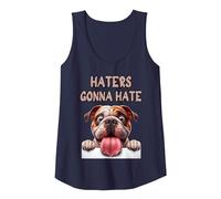 XL Bully Funny Haters Gonna Hate - Pitbull Lovers - Dog Moms Tank Top, Women, Navy Blue, Small