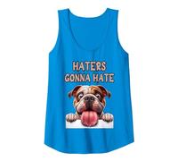 XL Bully Funny Haters Gonna Hate - Pitbull Lovers - Dog Moms Tank Top, Women, Sapphire Blue, Small