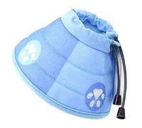 XL Cat Cone Collar in Blue Soft Fabric, 9.8-11 in Adjustable Cat Recovery Collar, 5.5 in High E-Collar for Cats After Surgery, 25-28 cm Neck Fit