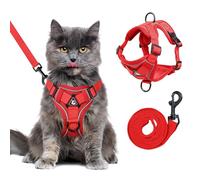XL Cat Harness Escape Proof Heavy Cat Harness Adjustable Leash Set with 4 Buckles Breathable Reflective Mesh for Extra Large Cats