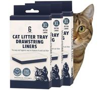 XL Cat Litter Tray Drawstring Liners, Extra Large 96 x 48 cm, Strong Disposable Bags with Yellow Drawstring (18)