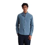 (XL, Chalk Blue) Farah Mens Vintage Oxford Long-Sleeved Button-Down Shirt