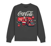 (XL, Charcoal) Coca-Cola Unisex Adult Santa Truck Sweatshirt