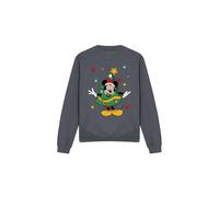 (XL, Charcoal) Disney Unisex Adult Mickey Mouse Christmas Tree Sweatshirt