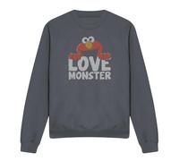 (XL, Charcoal) Sesame Street Unisex Adult Love Monster Elmo Sweatshirt