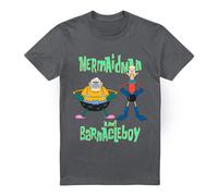 (XL, Charcoal) SpongeBob SquarePants Mens Mermaid Man & Barnacle Boy T-Shirt