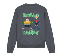 (XL, Charcoal) SpongeBob SquarePants Unisex Adult Mermaid Man & Barnacle Boy Sweatshirt
