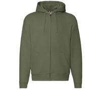 (XL, Classic Olive) Fruit Of The Loom Mens Zip Through Hooded Sweatshirt / Hoodie