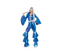 (XL) Dancing Womens 1970s Dream Costume Lace Up Jumpsuit Cosplay 70s Disco