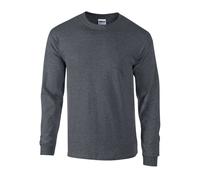 (XL, Dark Heather) Gildan Unisex Adult Ultra Cotton Jersey Knit Long-Sleeved T-Shirt