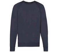 (XL, Deep Navy) Fruit of the Loom Unisex Adult Lightweight Raglan Sweatshirt
