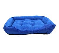 XL Dog Bed in Blue Faux Fur Washable Deluxe Cushion