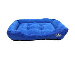 XL Dog Bed in Blue Faux Fur Washable Deluxe Cushion