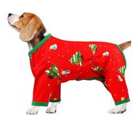 XL Dogs Christmas Pjs with Prints - Warm Long Sleeves Pajamas | Soft & Breathable,Post-Surgery Recovery & Protect Sensitive Skin,Xmas Party Costumes Clothes,Red