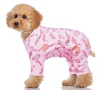 XL Dogs Clothes Pjs with Prints - Warm Long Sleeves Pajamas | Soft,Breathable,Post-Surgery Recovery & Protect Sensitive Skin,Onesie for Party Costumes,Pink