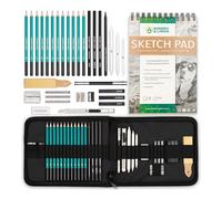 XL Drawing Set - Sketching, Graphite and Charcoal Pencils. Includes 100 Page Drawing Pad, Kneaded Eraser, Blending Stump. Art Kit and Supplies for Kids, Teens and Adults
