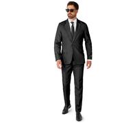(XL (EU 56-58)) Mr. Solid black men's suit by Suitmeister