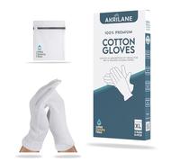 XL Extra Large Cotton Gloves for Dry Hands, Moisturizing Gloves Overnight, Eczema Treatment, Skin Spa Therapy, Cosmetic Jewelry Inspection Premium Quality (2 Pairs)