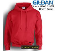 (XL) Gildan Red Hoodie Heavy Blend Basic Hooded Sweat Sweater Mens S - XXL