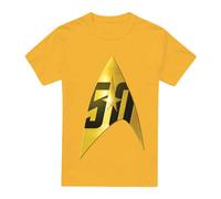 (XL, Gold) Star Trek Mens 50th Anniversary Delta T-Shirt