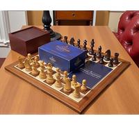 XL Grandmaster Chess Set, Acacia Pieces with Mahogany Sapele Board and Box, 19 Inch