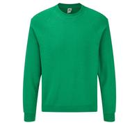 (XL, Heather Green) Fruit Of The Loom Mens Raglan Sleeve Belcoro Sweatshirt